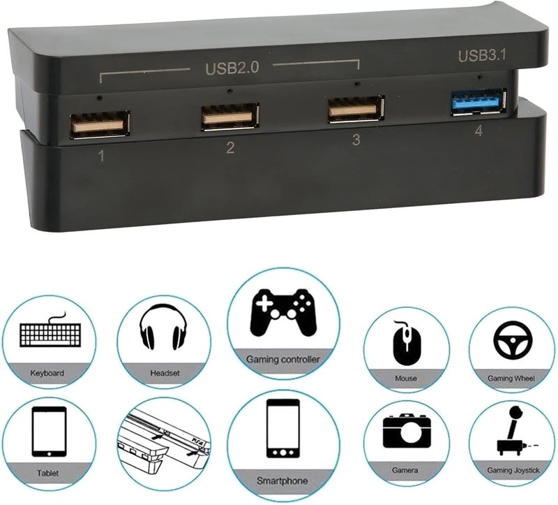 Dilwe 4 Port HUB for Slim, USB Hub High Speed USB 3.1 2.0 USB Extension Charger Plug and Play for Slim Gaming Console - Image 2
